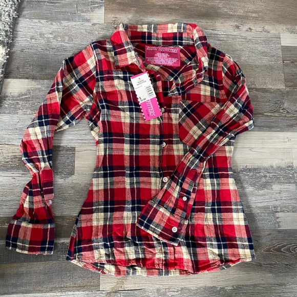 Rustic Outfitters Plaid Button Down NWT - Picture 2 of 9